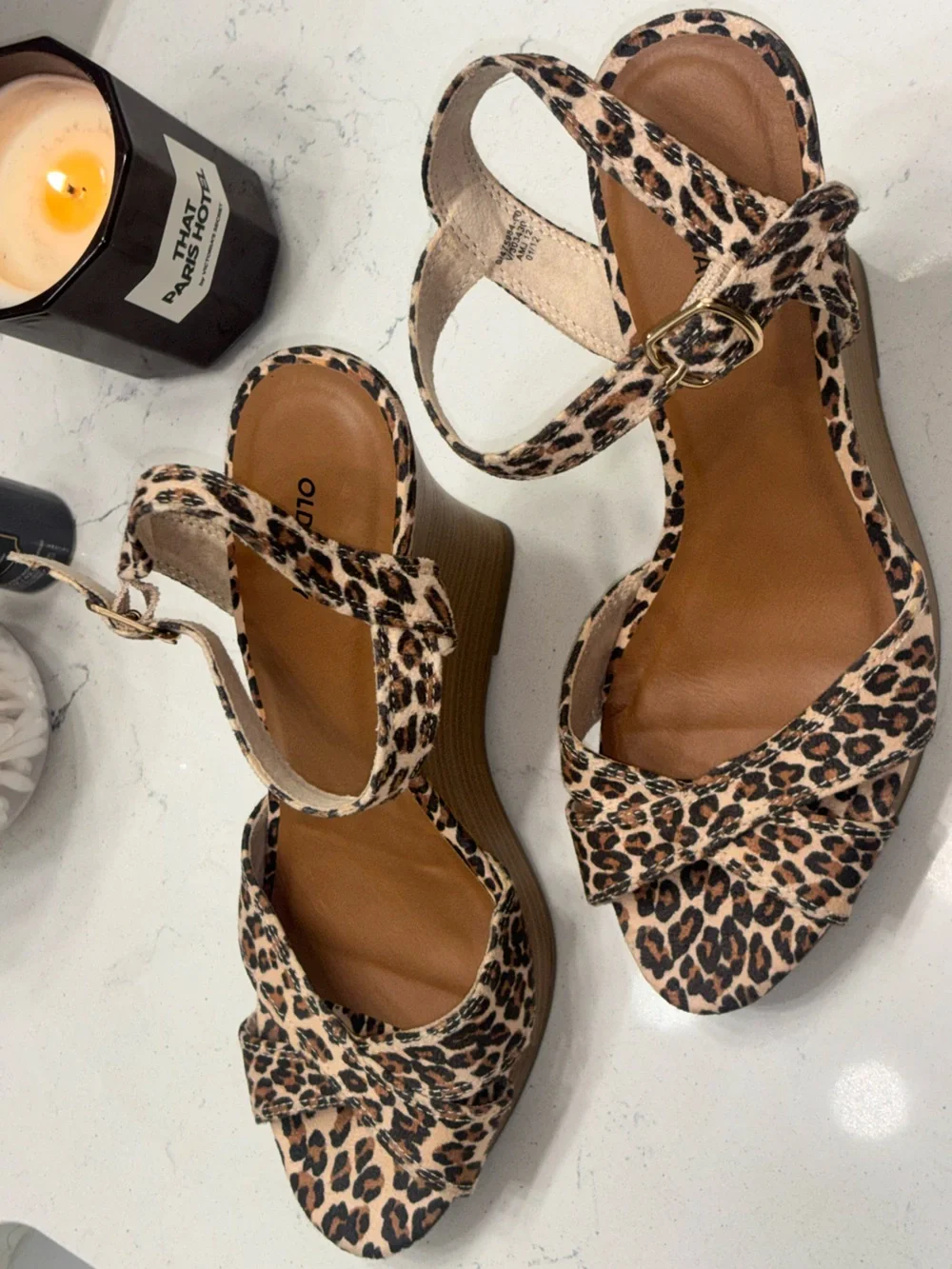 Old Navy Leopard Print Wedge Sandals - Tan/Black | Size: 9M | NWOT *
